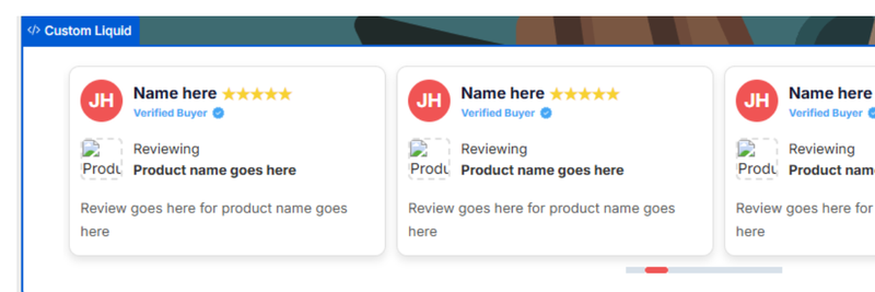 Screenshot slot · block rendered on storefront
