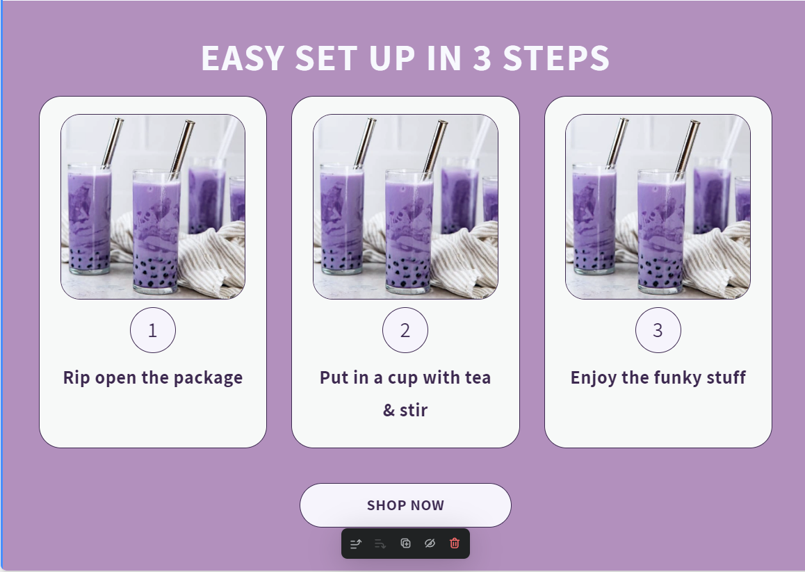3-Step Section preview