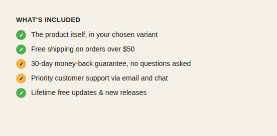 What's Included Checklist preview
