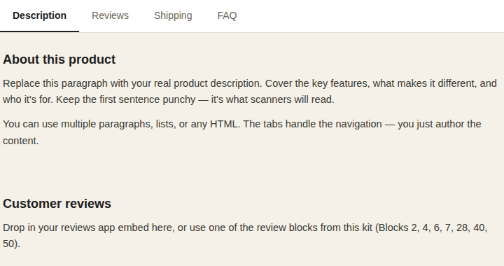 Sticky Product Tabs preview