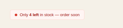 Real-Data Low Stock Badge (FTC-Safe) preview