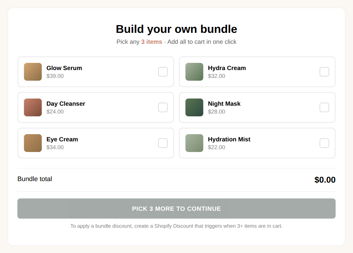 Bundle Builder - Mix & Match preview