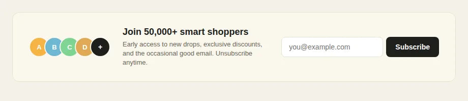 Inline Newsletter Signup with Social Proof preview