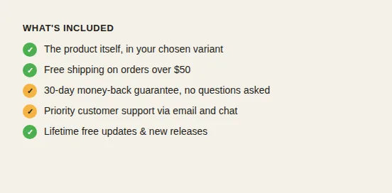 What's Included Checklist preview