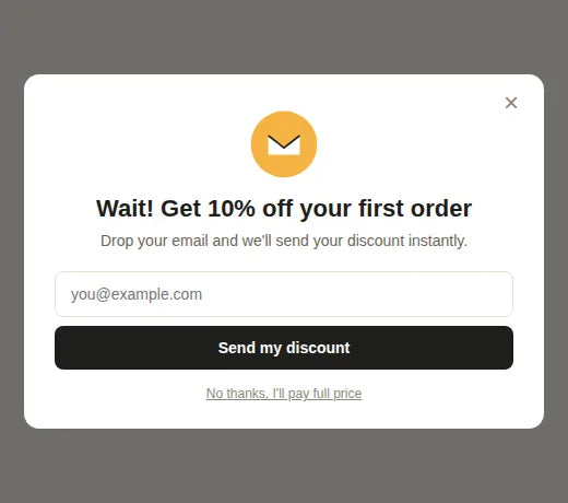 Exit-Intent Email Popup preview