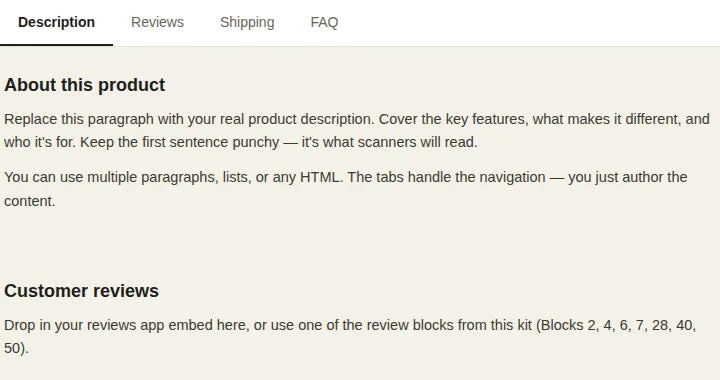 Sticky Product Tabs preview
